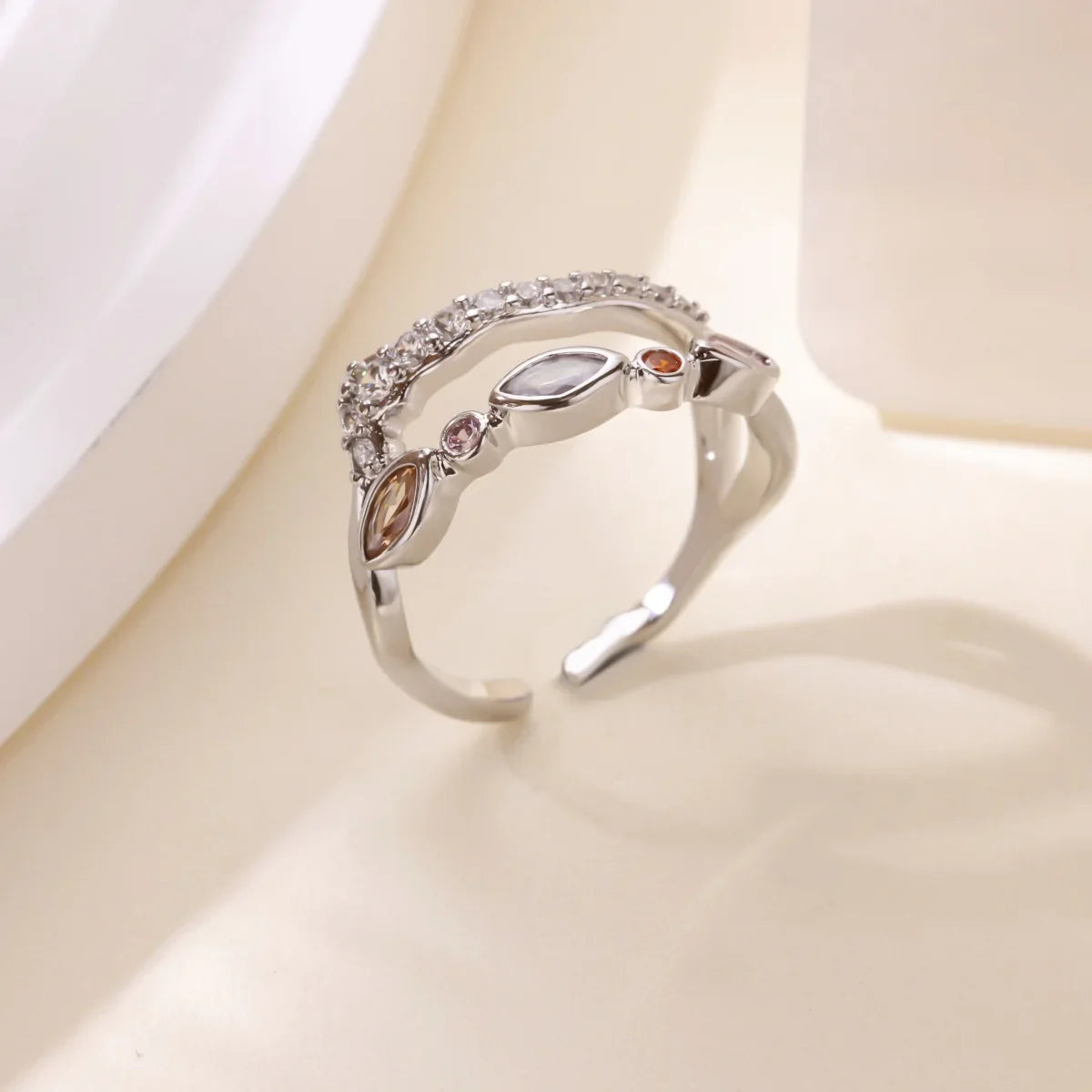 Fashion Pink Heart Zircon Rings for Women Gold Color Stainless Steel Imitation Pearl Ring Elegant Aesthetic Wedding Jewelry Gift