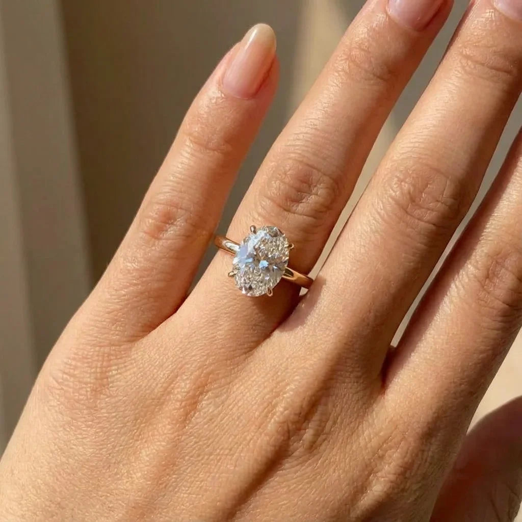 925 Sterling Silve Zircon Gorgeous Shiny Oval Stone Rings For Women Engagement Wedding Luxury High Quality Fine Jewelry Gift