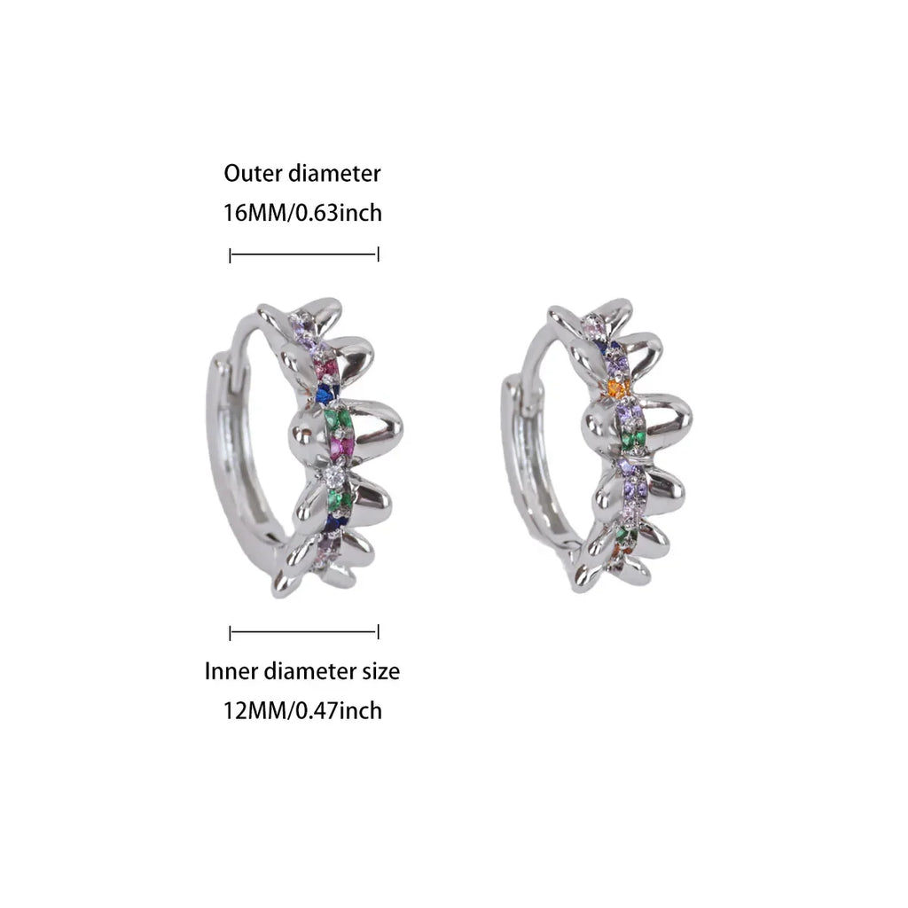 Zircon Geometric Hoop Earrings for Women Stainless Steel Gold Color Piercing Earring 2025 New Fashion Wedding Couple Jewelry