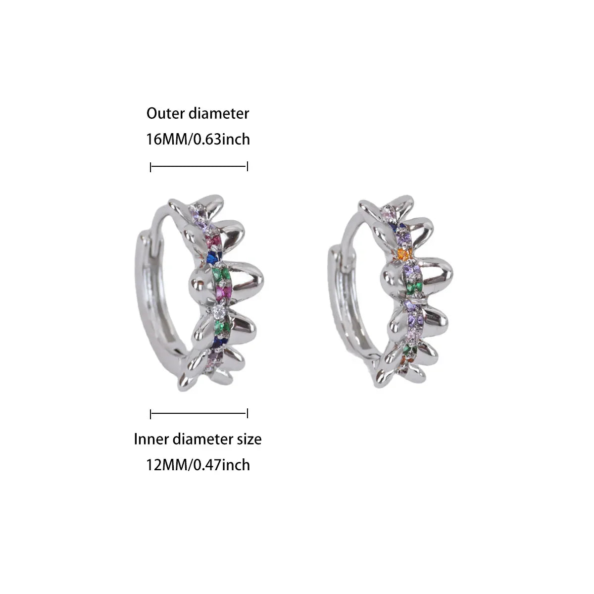 Zircon Geometric Hoop Earrings for Women Stainless Steel Gold Color Piercing Earring 2025 New Fashion Wedding Couple Jewelry