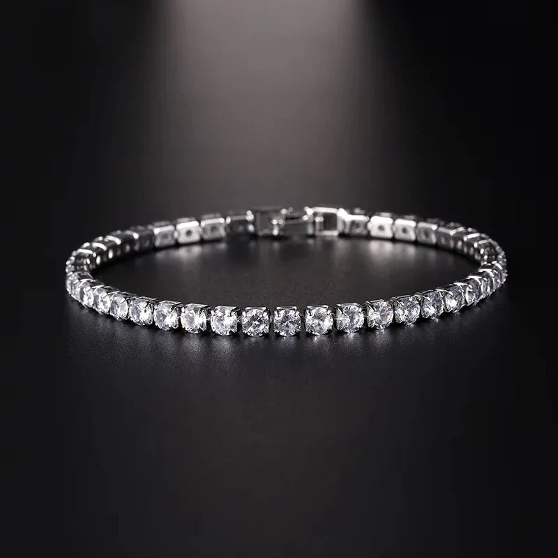 New Luxury Gold Silver Color on Hand Princess Bracelet Bangle for Women Anniversary Gift Jewelry Wholesale
