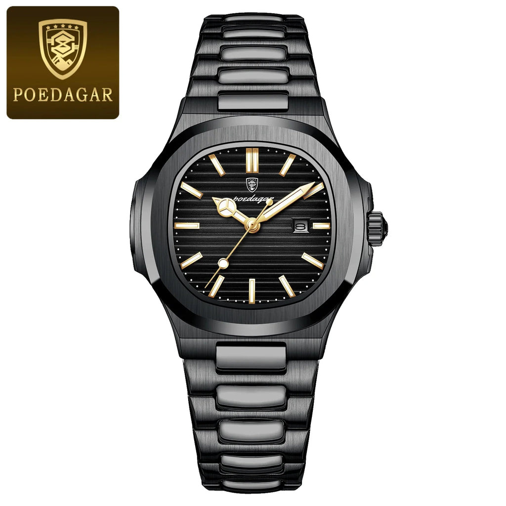 POEDAGAR Elegant Women's Quartz Watches Waterproof Luminous Date Ladies Wristwatch Stainless Steel Fashion Watch For Woman Reloj
