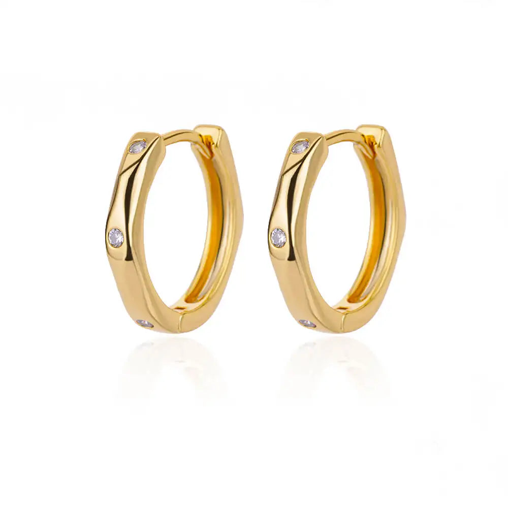 Vintage Round Stainless Steel Hoop Earrings For Women Gold Plated Earring 2023 Trending Statement Ear Jewelry Christmas Gift