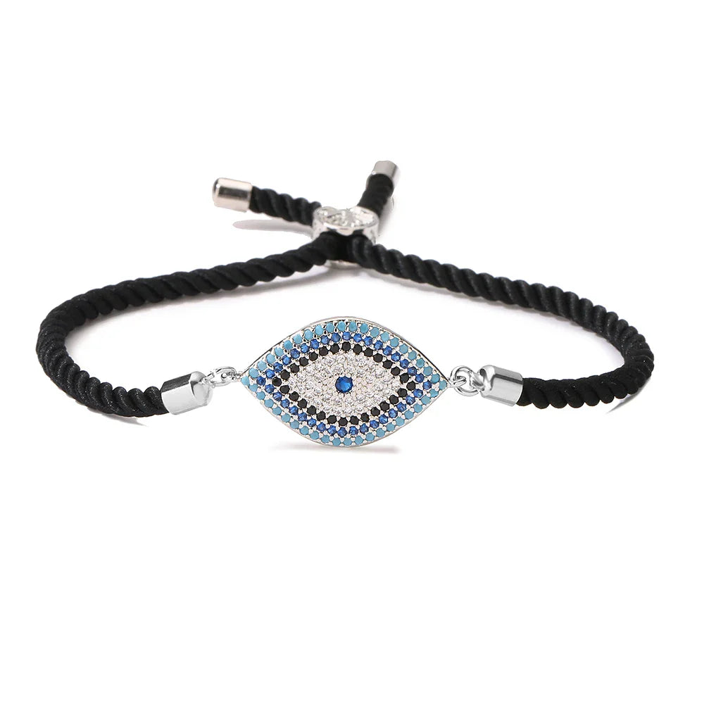 NEWBUY 2026 Trendy Turkish Gold Color Evil Eye Bracelet Adjustable AAA CZ Pave Setting Female Luckry Party Jewelry Gift