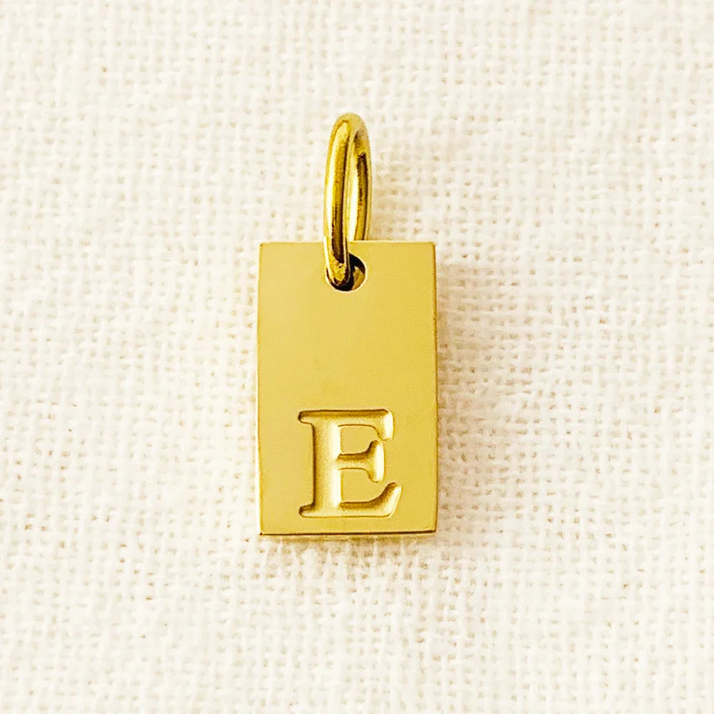 SUNIBI Alphabet Charm Pendant for Necklaces Stainless Steel Jewelry DIY Engraved Lettering Accessories Women's Fashion Jewelry