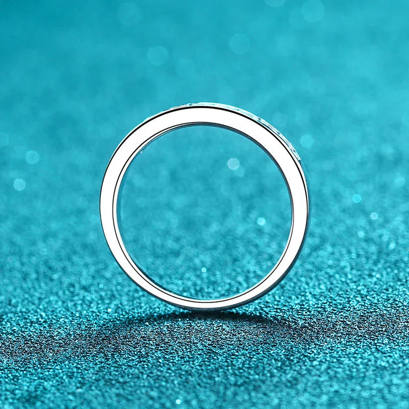 NeeTim 2mm Moissanite Ring for Women 925 Sterling Silver Rings with Gold Plated Wedding Bridal Proposal Promise Engagement Band