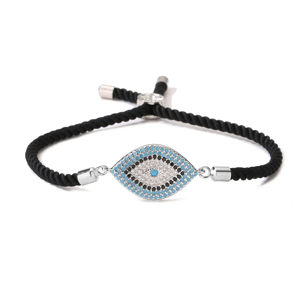 NEWBUY 2026 Trendy Turkish Gold Color Evil Eye Bracelet Adjustable AAA CZ Pave Setting Female Luckry Party Jewelry Gift