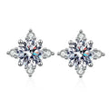 NeeTim 1ct 6.5mm D Color Moissanite Earrings 925 Sterling Silver  with White Gold Plated Stud Earring Wedding Jewelry for Women