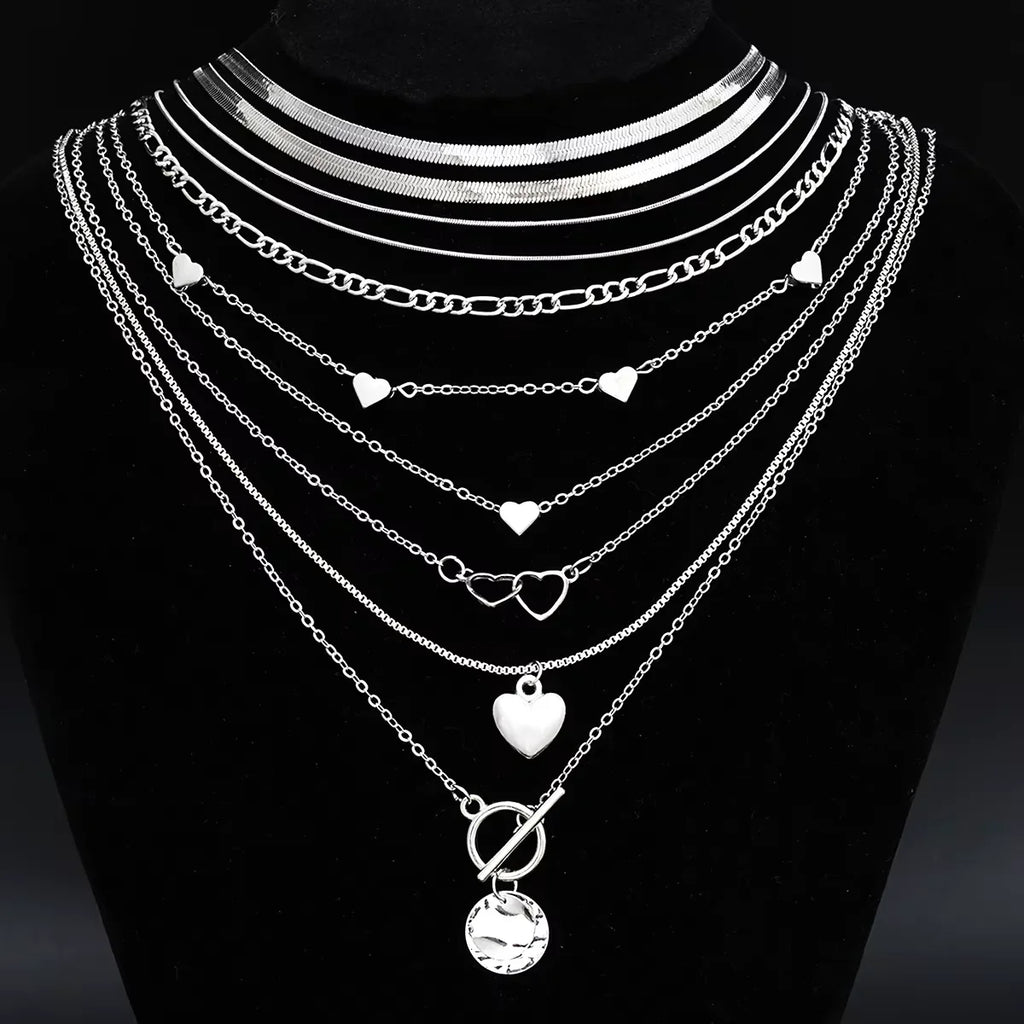Simple Stackable Necklaces Set for Women Fashion Butterfly Heart Star Pearl Moon Pendant Necklaces Boho Jewelry Gifts 2025