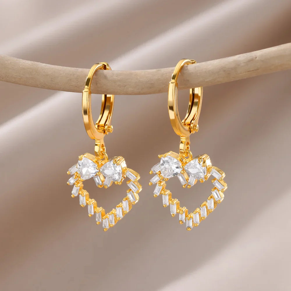 Fashion Circle Imitation Pearl Drop Earrings for Women Gold Color Stainless Steel Round Geometric Hoop Earring Wedding Jewelry