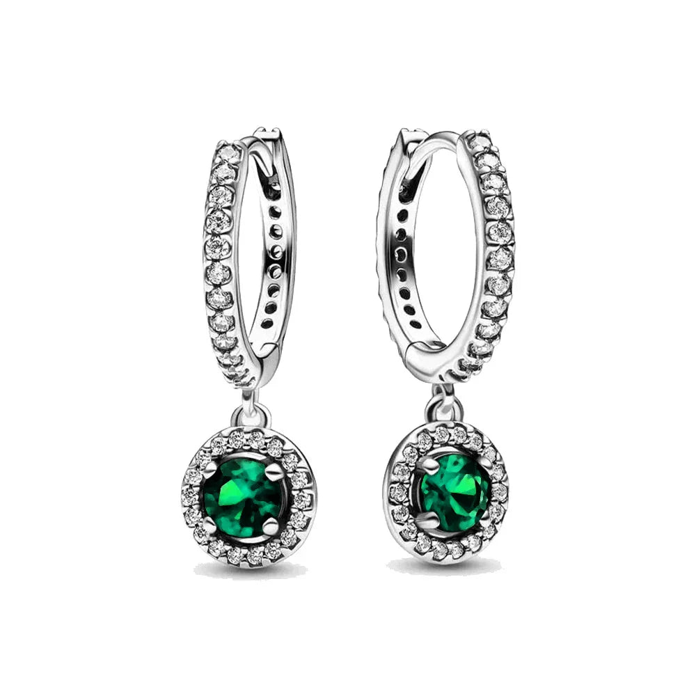 Christmas Gift Hot Selling 925 Silver Blue Stone Flower Stud Earrings Fit Women's Festival Exquisite Charm Jewelry Gifts