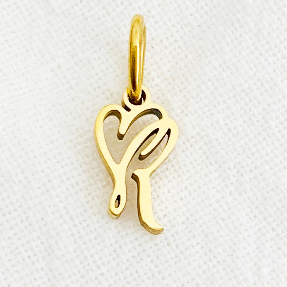 SUNIBI Heart Art Initial Alphabet Pendant DIY Name Customized Birthday Gift Stainless Steel Women Fashion Jewelry A-Z Wholesale
