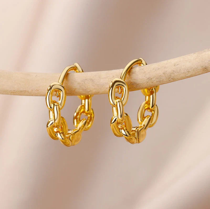 Stainless Steel Hoop Earrings For Women Gold Color Fashion Pearl Piercing Earring 2023 Trend New Luxury Jewelry aretes mujer