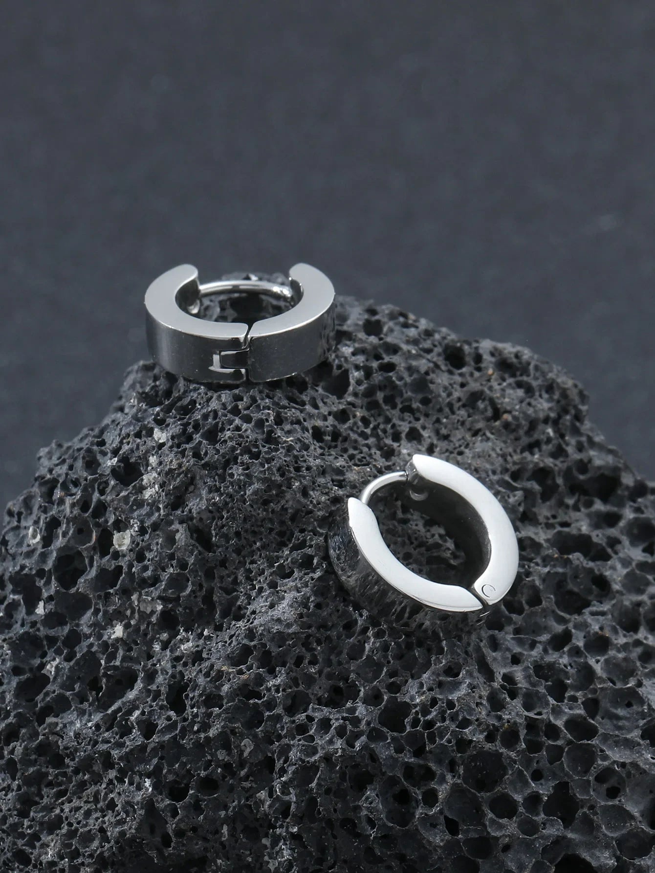 Fashion Trend Hip Hop Cool Stainless Steel Square Stud Earrings Simple Design Of Street Leisure Chic High-grade Jewelry