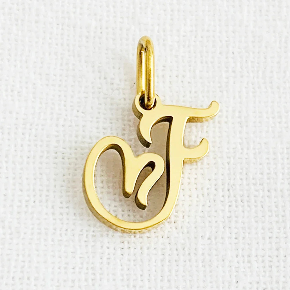 SUNIBI Heart Art Initial Alphabet Pendant DIY Name Customized Birthday Gift Stainless Steel Women Fashion Jewelry A-Z Wholesale