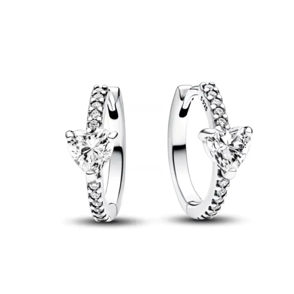 Christmas New 925 Silver Butterfly Blue Heart Red CZ Stud Earrings, Fit Women's Charm Jewelry Gifts Wedding