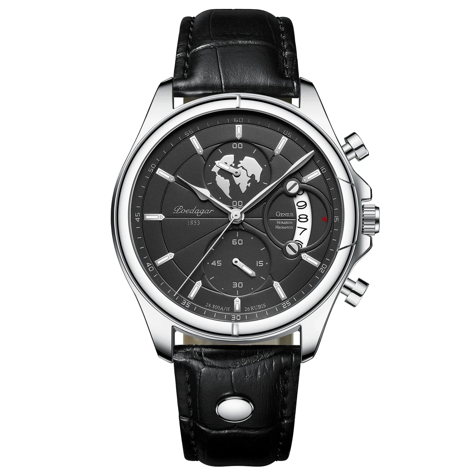 POEDAGAR Luxury Man Wristwatch Chronograph Date Waterproof Leather Men Watch Casual Quartz Men's Watches Sports Male Clock Reloj