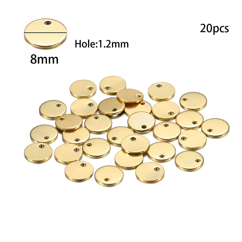 10-50Pcs Gold Stainless Steel Customized Dog Tag Heart-Shaped Oval Blanks Charm Pendant Charms For DIY Jewelry Making Supplies