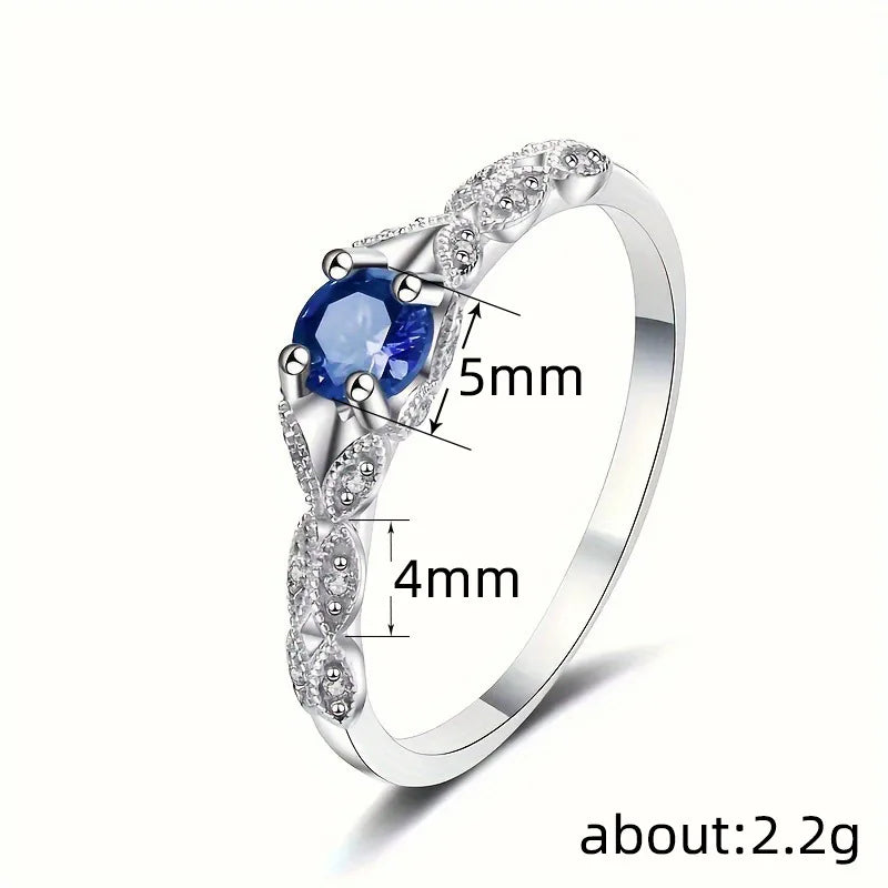925 Sterling Silver Light Luxury Style Amethyst Zirconia Women's Ring in Europe and America Simple Fashion Gem Temperament Ring