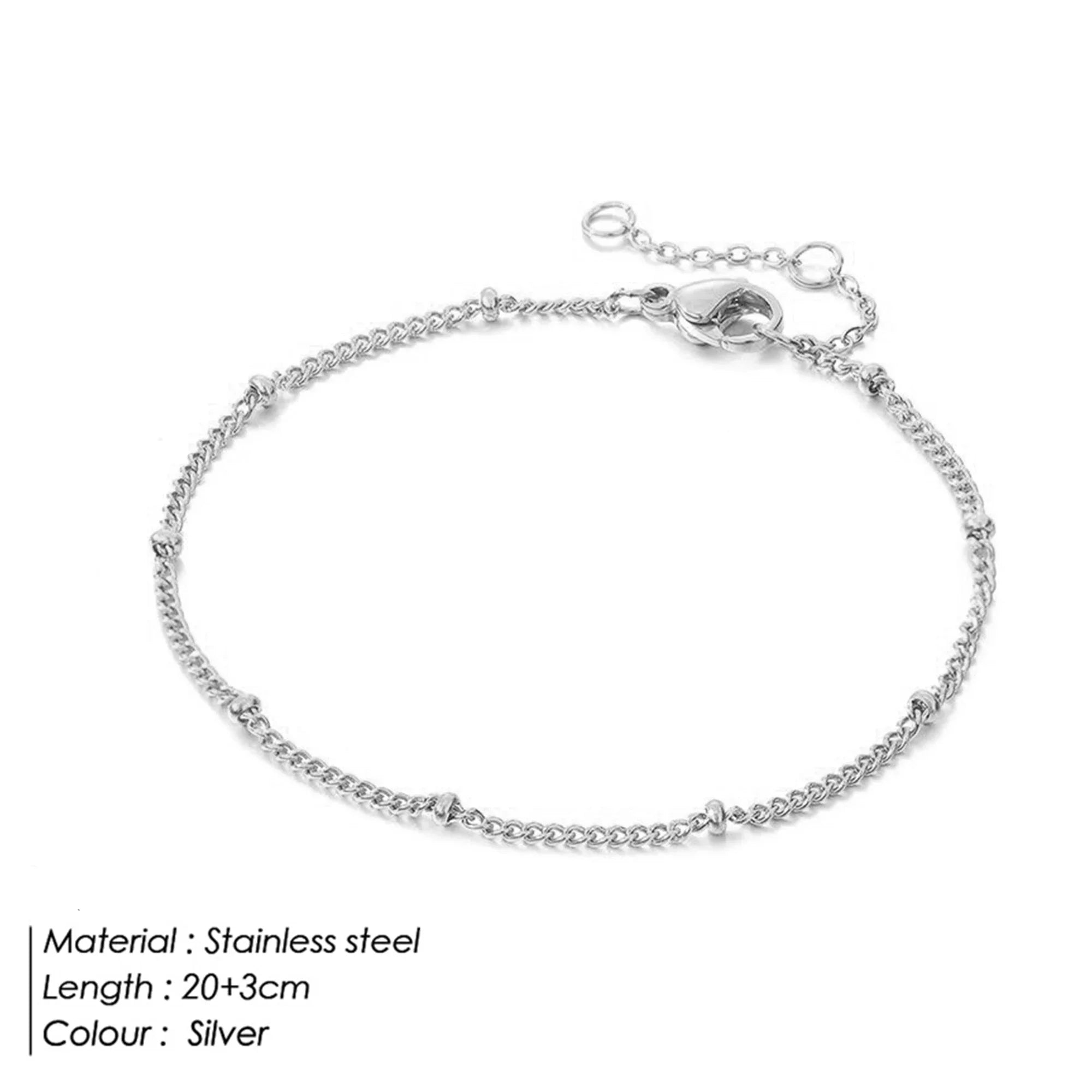 SUNIBI Stainless Steel Snake Chain Anklet for Women Summer Beach Gold Color Anklets Fashion Jewelry Dropshipping Wholesale