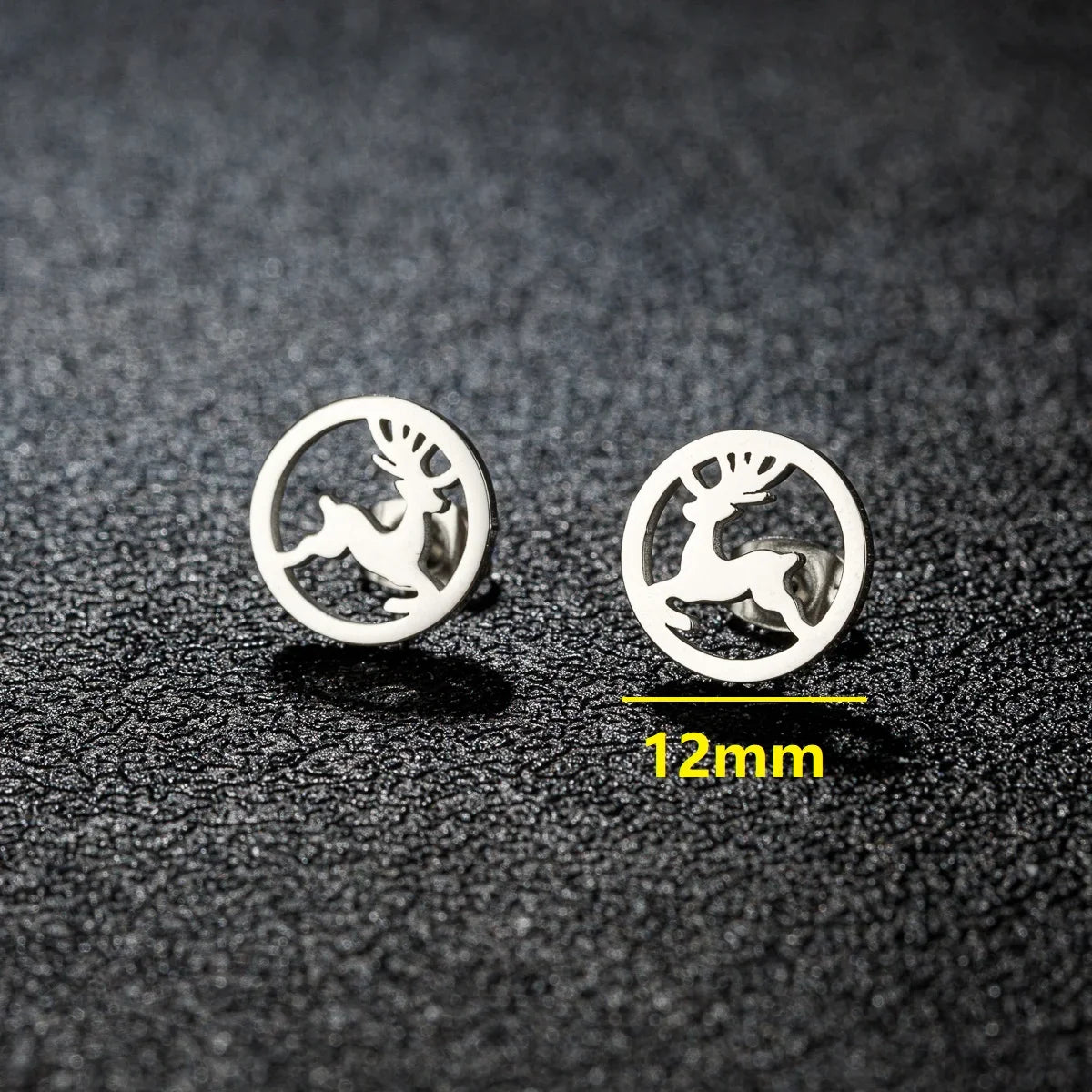 High Quality Stainless Steel Stud Earrings Girl Snowflake Elk Deer Silver Color Tragus Piercing Women'S Earrings Christmas Gifts