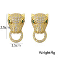 NEWBUY 2024 New Fashion Gold Color Stainless Steel Wedding Jewelry Luxury AAA CZ Zircon Leopard Earrings For Elegant Women Gift