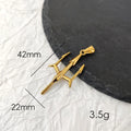 Poseidon Trident Necklace Stainless Steel 18K Gold Plated Aquaman Greek Mythology Pendant Jewelry Gift for Men