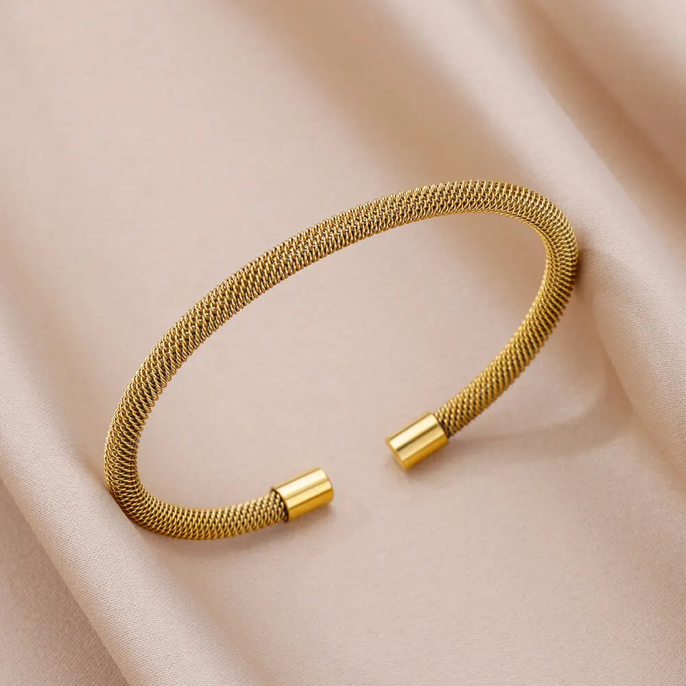 Jesus Bangles Bracelet for Women Stainless Steel Gold Color Luxury Bracelets New Trend Wedding Jewelry pulseras mujer bijoux