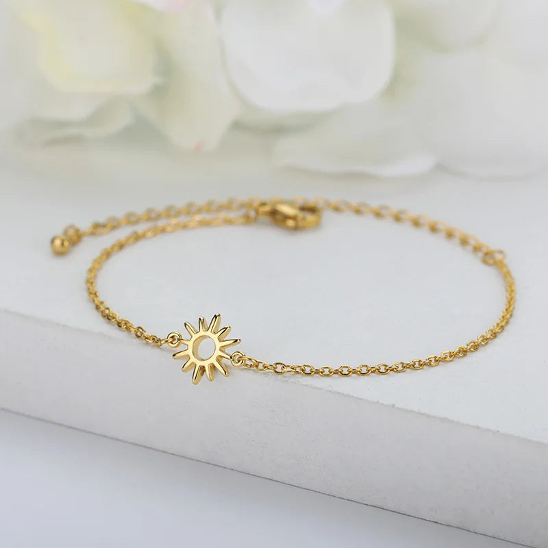 Zircon Birthstone Heart Bracelets For Women Gold Color Stainless Steel Heart Bracelet Wedding Birthday Luxury Jewelry Gift