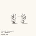 SUNIBI Stainless Steel Stud Earring for Women Gold Color Silver Color Simple Earrings Wives Smooth Thick Hoop Fashion Jewelry