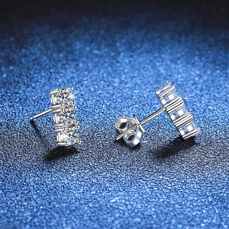NeeTim 1.2cttw Full Moissanite Stud Earrings for Women 3.5mm Gemstone Lab Diamond Studs Earrings 925 Sterling Silver Jewelry