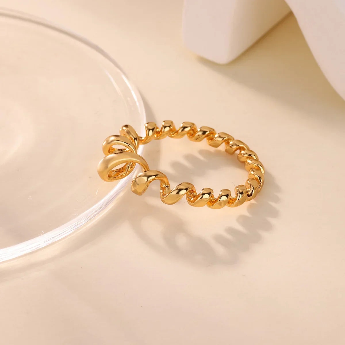 Luxury Zircon Geometric Twist Ring For Women Stainless Steel Gold Color Vintage Finger Ring 2026 Fashion Wedding Couple Jewelry
