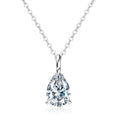 NeeTim Water Drop1ct 2ct Moissanite Pendant Necklace S925 Silver Pear Cut Lab Diamond Neckchain with Certificate for Women