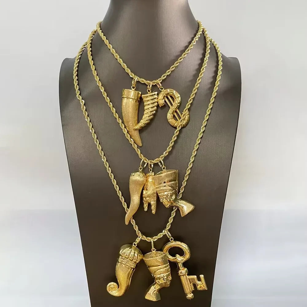 Hot Selling Pendant Africa Map Pendant Necklace Women Men Gold Plated Wholesale Fashion Stackable Jewelry Daily Wear Party Gift