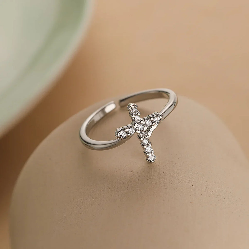NEWBUY 2026 New Fashion Clear Shiny CZ Zircon Cross Evil Eye Rings For Women Girl Finger Accessories Party Jewelry Gift