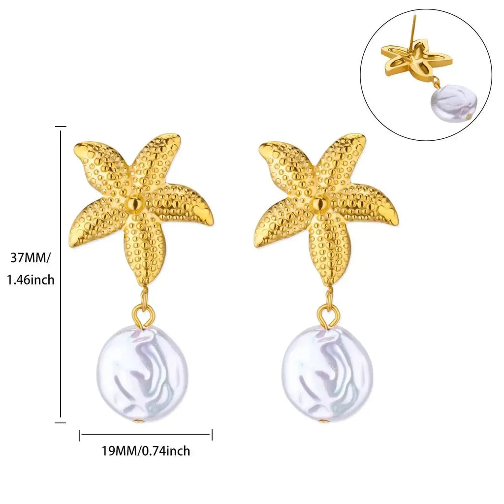 Water Drop Zircon Stars Stud Earrings For Women Stainless Steel Gold Color Statement Earring 2023 Femme Christmas Jewelry Gift
