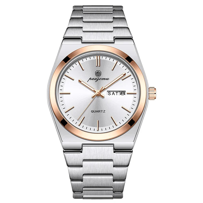 PAAZOMU Ultra Thin Quartz Watch Men Women Minimalist Style Waterproof Luminous Wristwatch Comfortable Strap Daily Office Gift