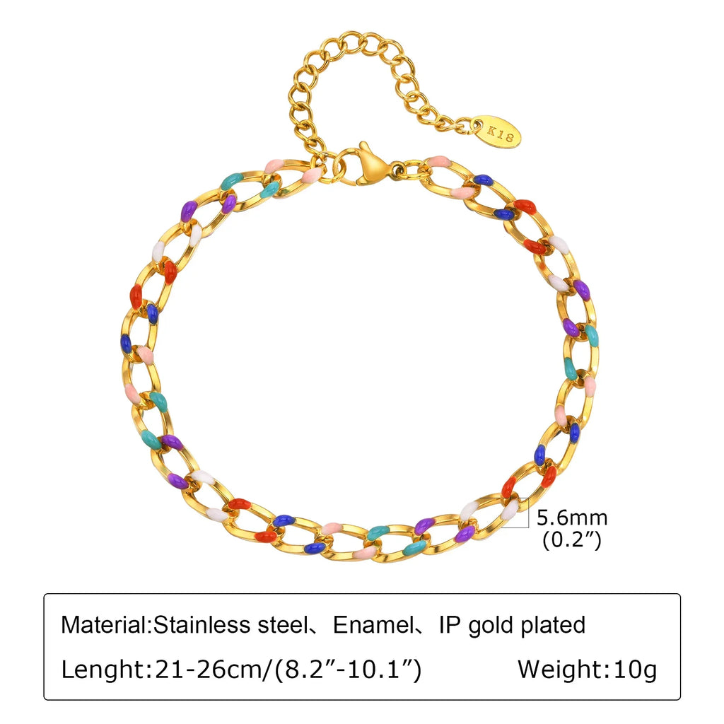 Anklet Bracelet on Legs Stainless Steel ,waterproof Adjustable Beach Beaded Ball Cuban Link Summer Boho Foot Jewelry for Women
