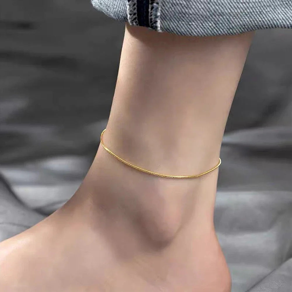 Snake Chain Anklet Stainless Steel Adjustable Chain Ankle Gifts for Women Girls Jewelry Accessories Wholesale Dropshipping