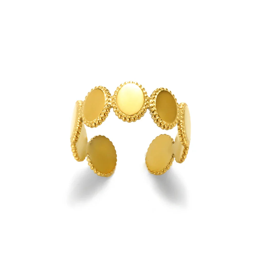 Fashion White Opal Rings For Women Gold Color Stainless Steel Opal Ring Wedding Engagement Jewelry Birthday Gift 2024
