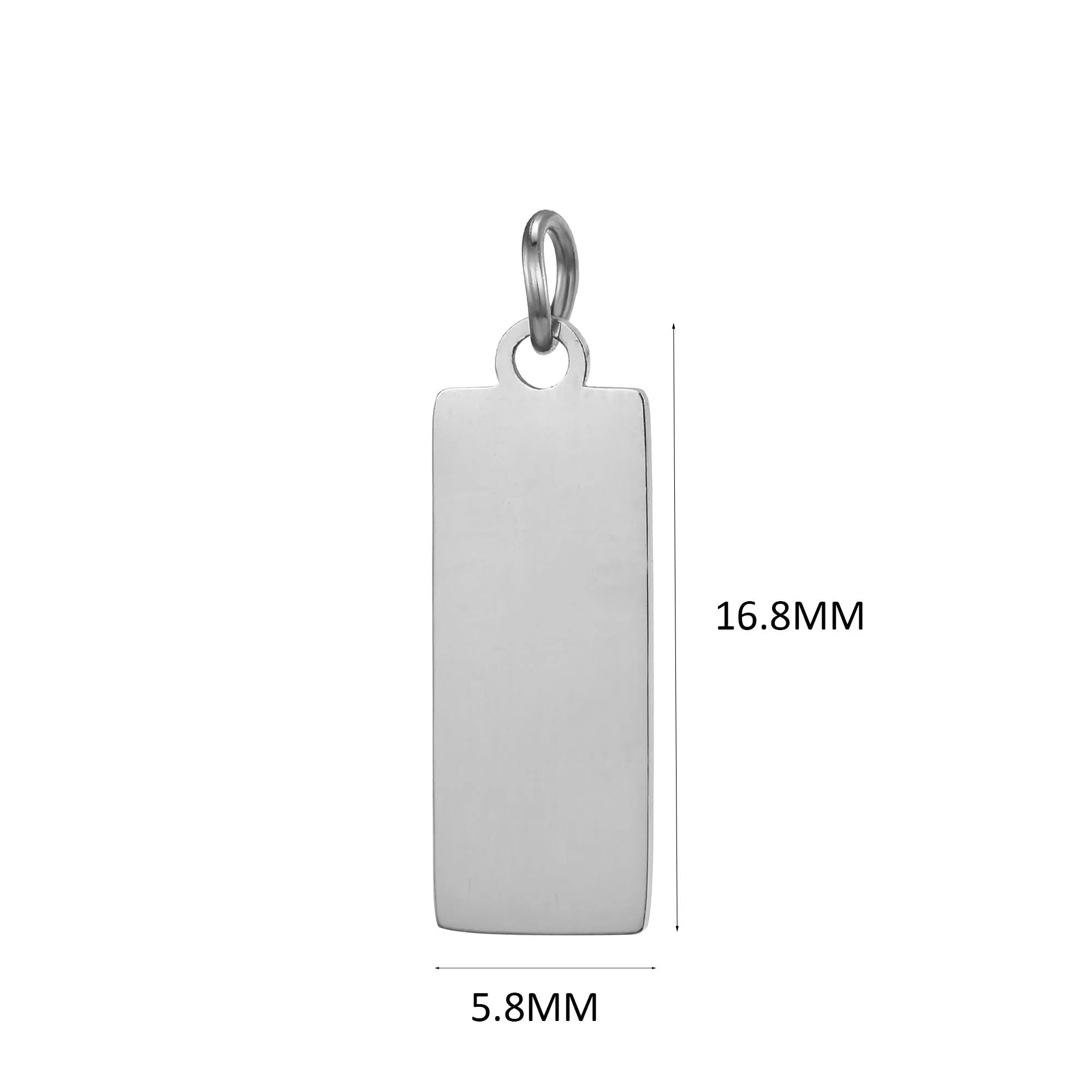 10PCS Custom Logo Tags Stainless Steel Charms for Necklace Bracelets 6 sizes to choose
