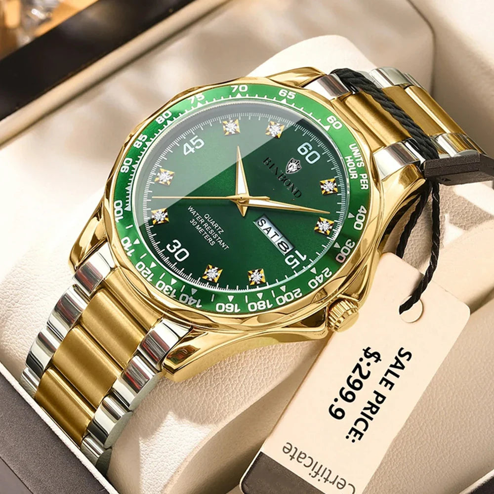 New Luxury Designer Fashion Quartz Wristwatches Diamond Watch For Man Gifts Men  Automatic Watches Mens Digital Sports Clock