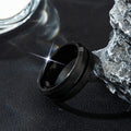 1pcs Men's Electroplated Black Ring Trendy Minimalist West Coast Hip-hop Punk Style Black Knight Ring Rotatable Design Ring