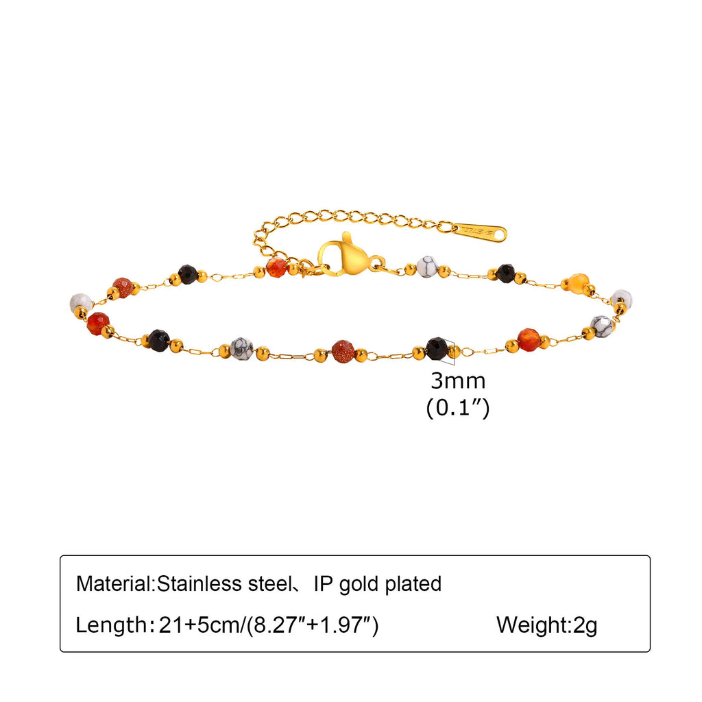 Stainless Steel Pearl Anklets Bracelet for Women, 18k Gold Plated  Foot Chain Adjustable Stackable Bracelets on Leg Jewelry