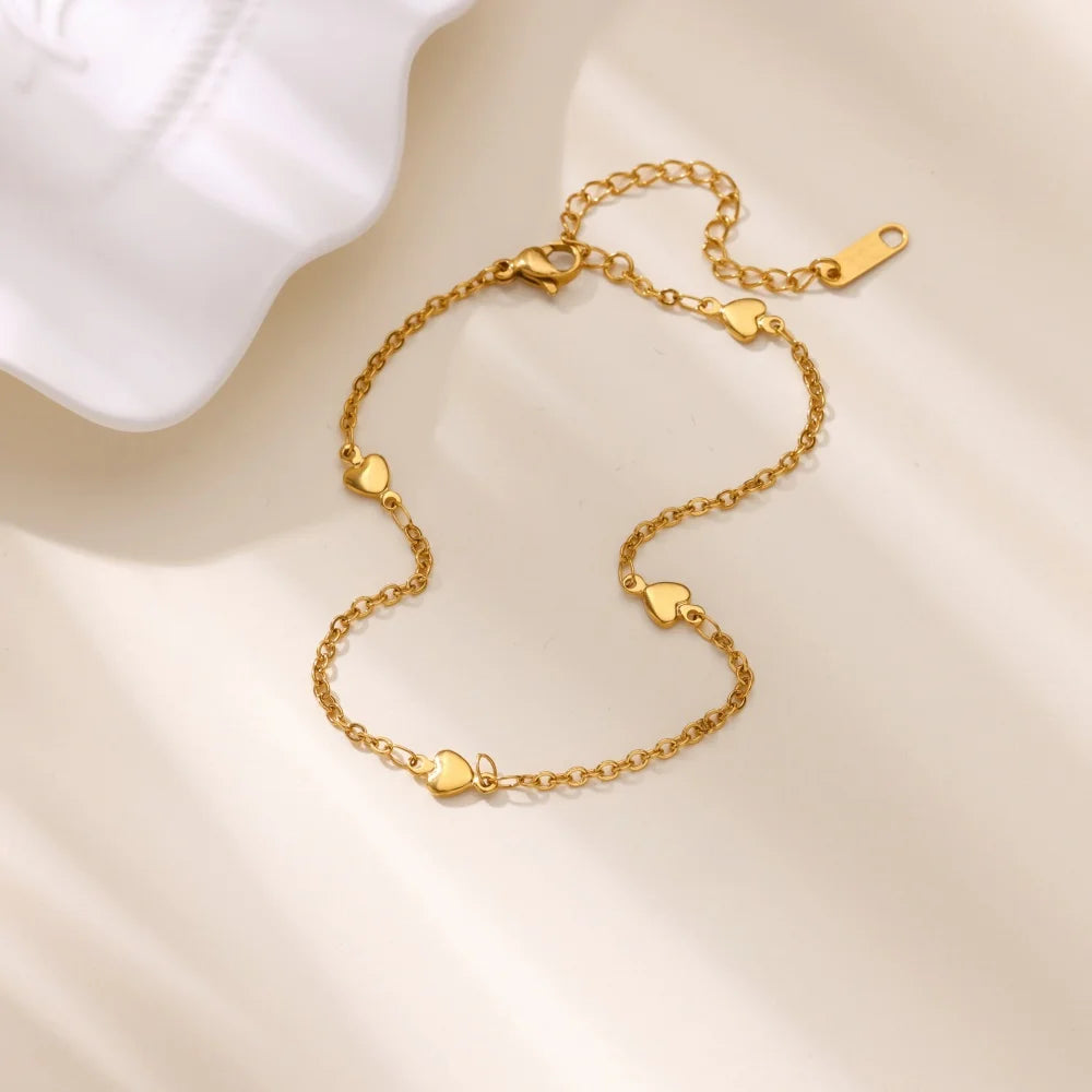Stainless Steel Imitation Pearl Anklets for Women Gold Color Chain Ankle Bracelet Anklet Summer Beach Jewelry Accessories Gift