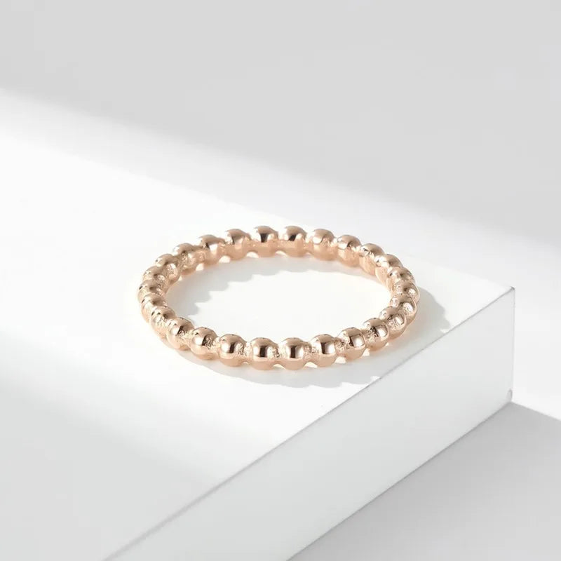 2mm Stainless Steel Stackable Ring Beads Eternity Band for Women Girl Size 5-11