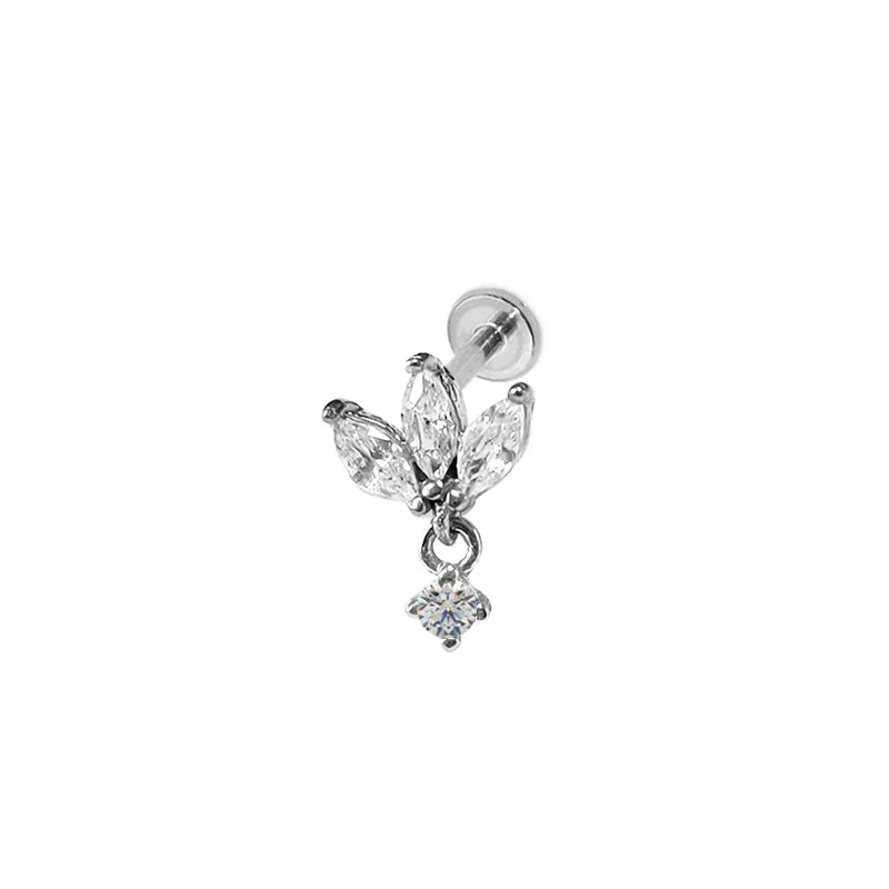 Lightning Internal Thread Labret Piercing Crown Bee Flowers Cartilage Earring Tragus Conch 316L Stainlesss Steel Body Jewelry