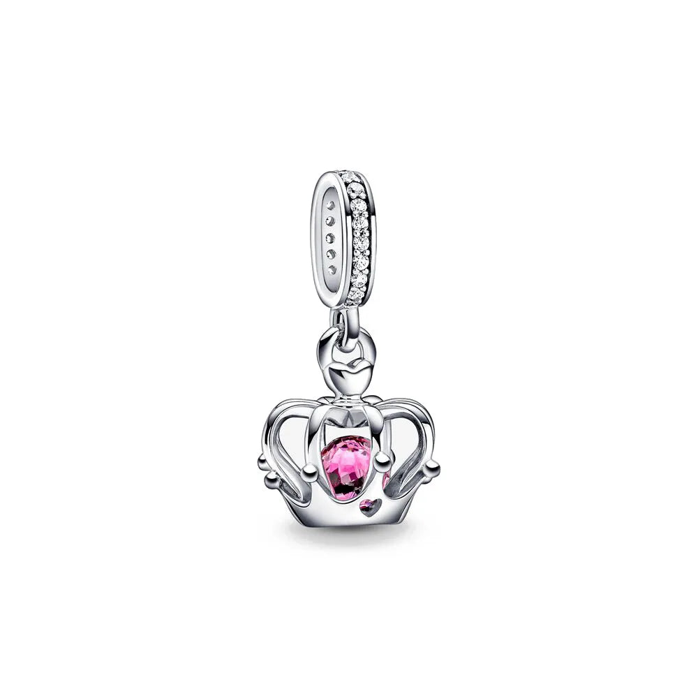 European New 925 Sterling Silver Spring New Pink Flower Ballon Cat Diy Beads Charm Fit European S925 Bracelet Bangles