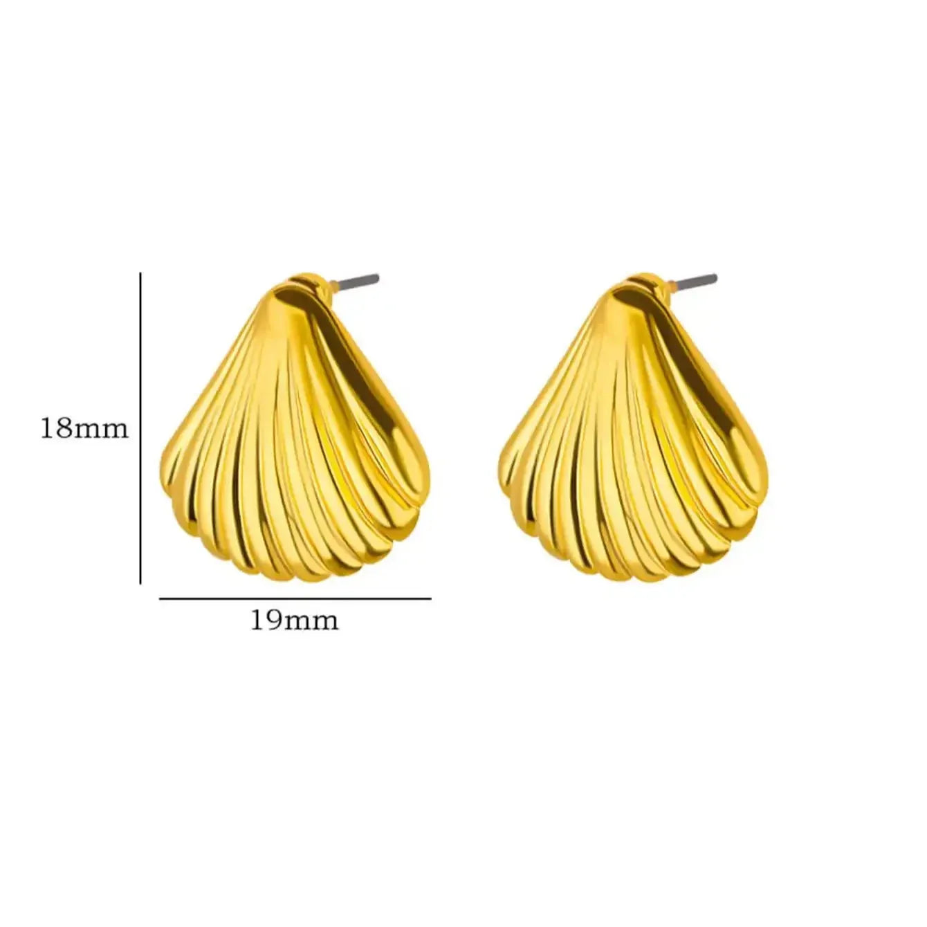 Stainless Steel Shell Stud Earring For Women Gold Color  Vintage Shell Piercing Earring 2024 Trend Wholesale Ocean Jewelry Gift