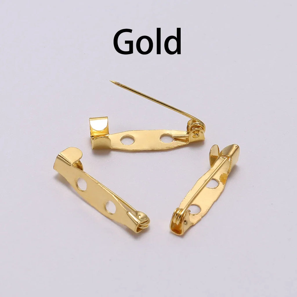 20-50pcs 20 25 32 38mm Brooch Clip Base Pin Blank Safe Lock Brooch Pin Base Badge Holder For DIY Jewelry Making Finding Supplies